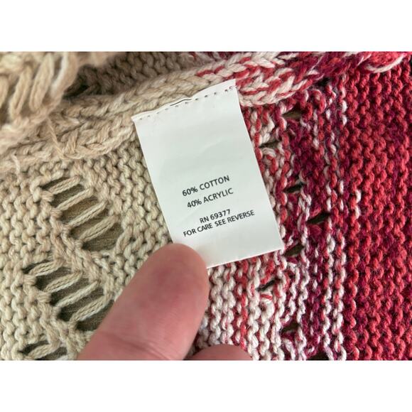 Wrangler Fringe Open Front Knit Cardigan Women's Medium - Picture 4 of 10